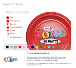 Piatto plastica rosso Dopla