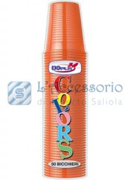 Bicchieri plastica colorata arancio 50 pezzi