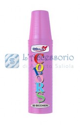 Bicchieri plastica colorata lilla 50 pezzi