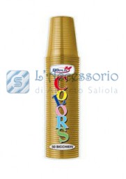 Bicchieri plastica colorata oro 50 pezzi