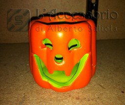 Candela Portalumino zucca in ceramica