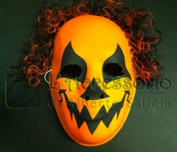 Maschera plastica  Zucca con capelli 2 mod