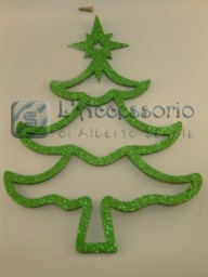 Addobbi: Pino glitter verde cm 50 da appendere