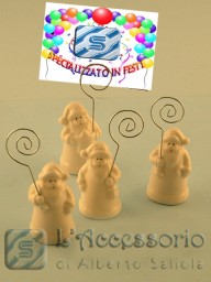 Per la tavola: Segnaposto Babbo in ceramica con spiralina