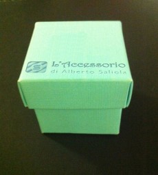 Scatolina cubo 5x5x5 seta celeste