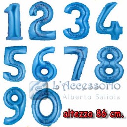 Palloncino in mylar a numero 34 pollici celeste