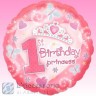 palloncino in mylar 18 pollici 1 compleanno princess