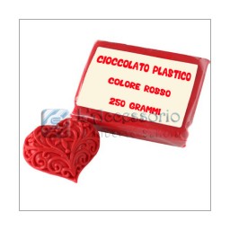 Cioccolato plastico rosso 250 gr.