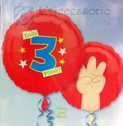 Palloncino mylar 18 pollici 3anni