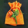 Sacchetto rete con fiorellino arancio