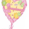Palloncino in mylar 18 pollici 1°Compleanno rosa Cuore