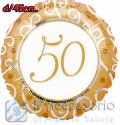 Palloncino in mylar 18 pollici 50° anniversario